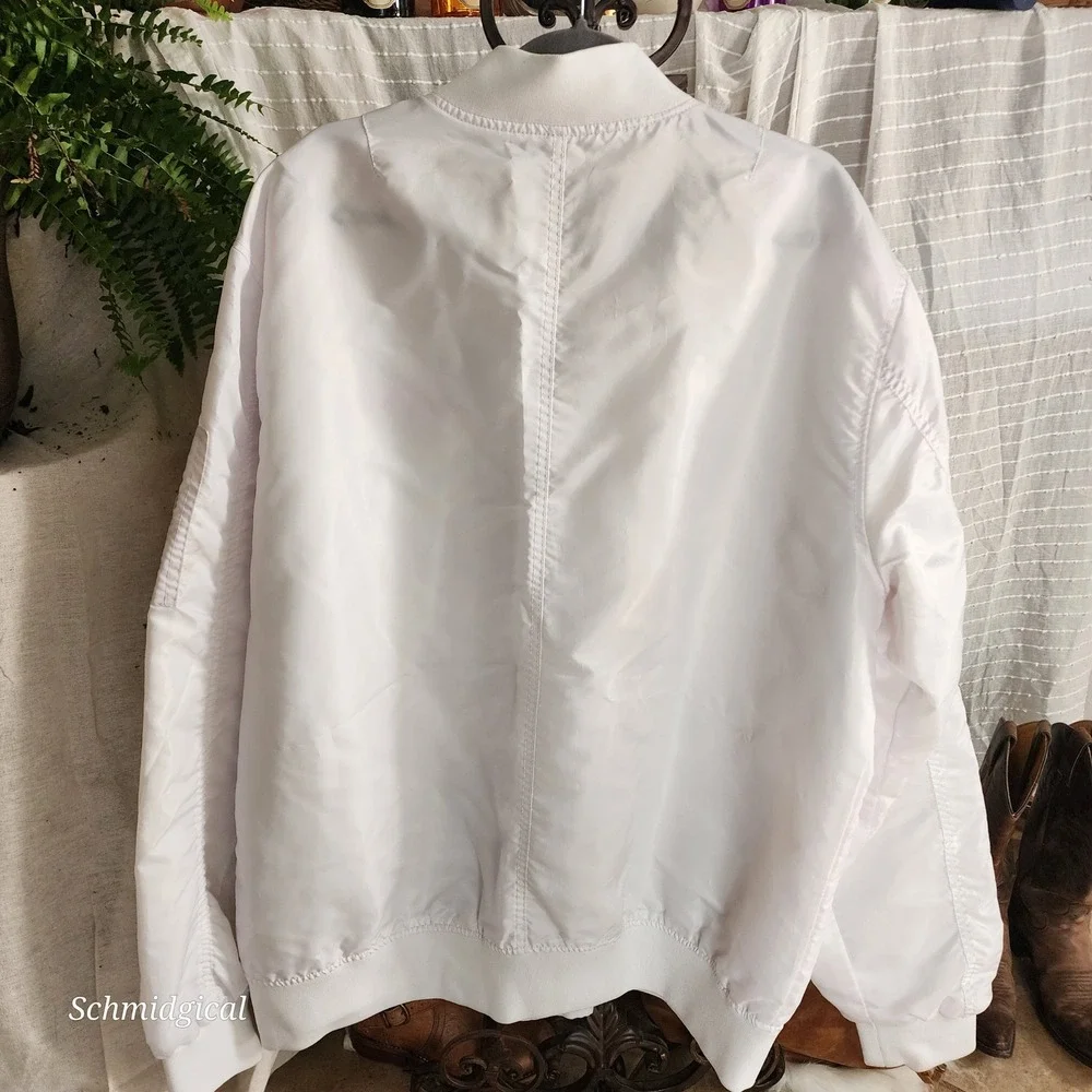 Bleecker & Mercer NASA Space Explorer Bomber Jacket White Mens 3XL Flight Tag